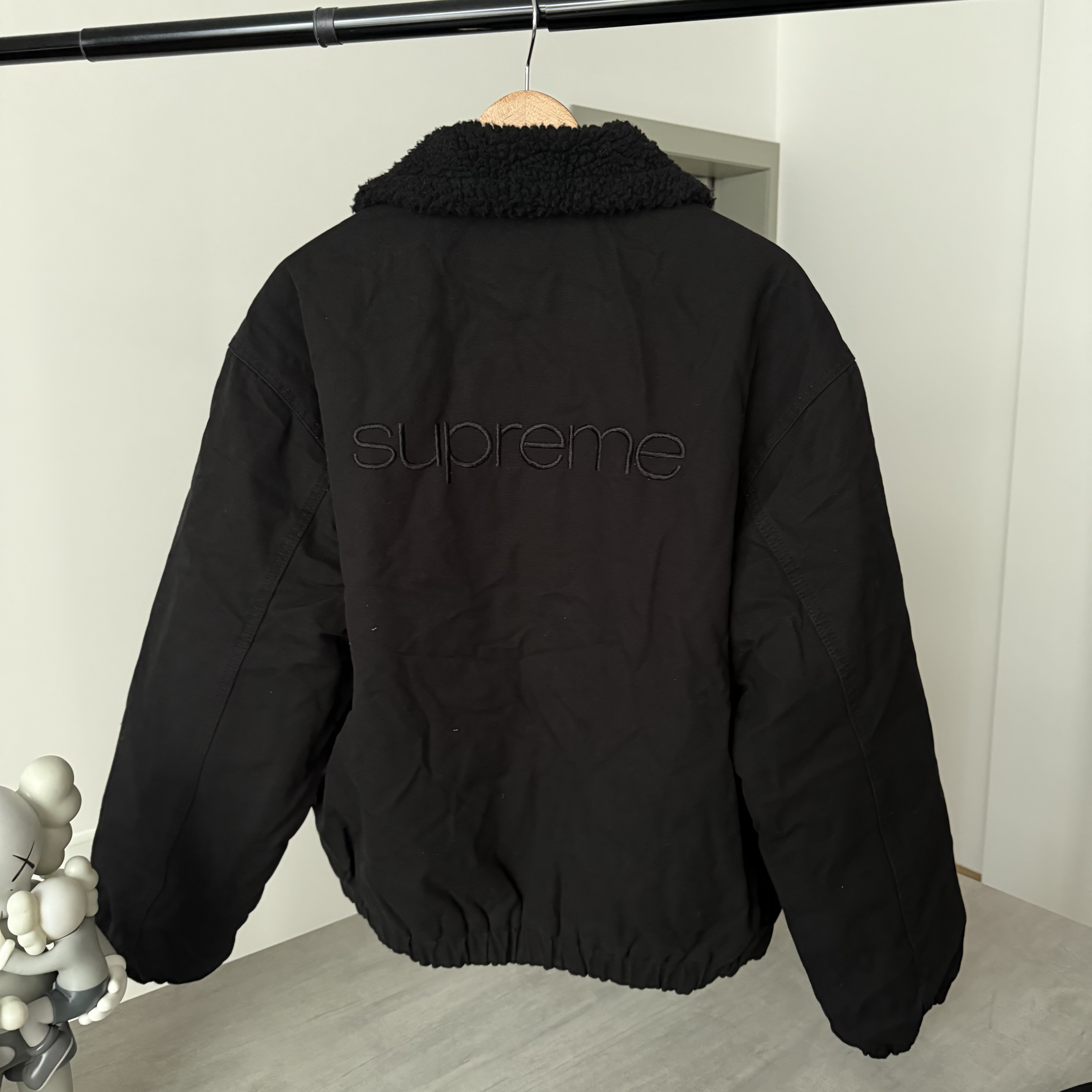 Imagen 4 de Supreme Faux Shearling Lined Bomber Jacket Black